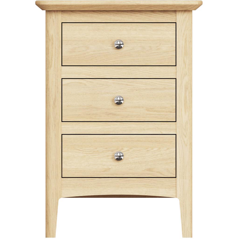 FWStyle Newark 3 Drawer Natural Lacquered Ash Chest of Drawers Image 3