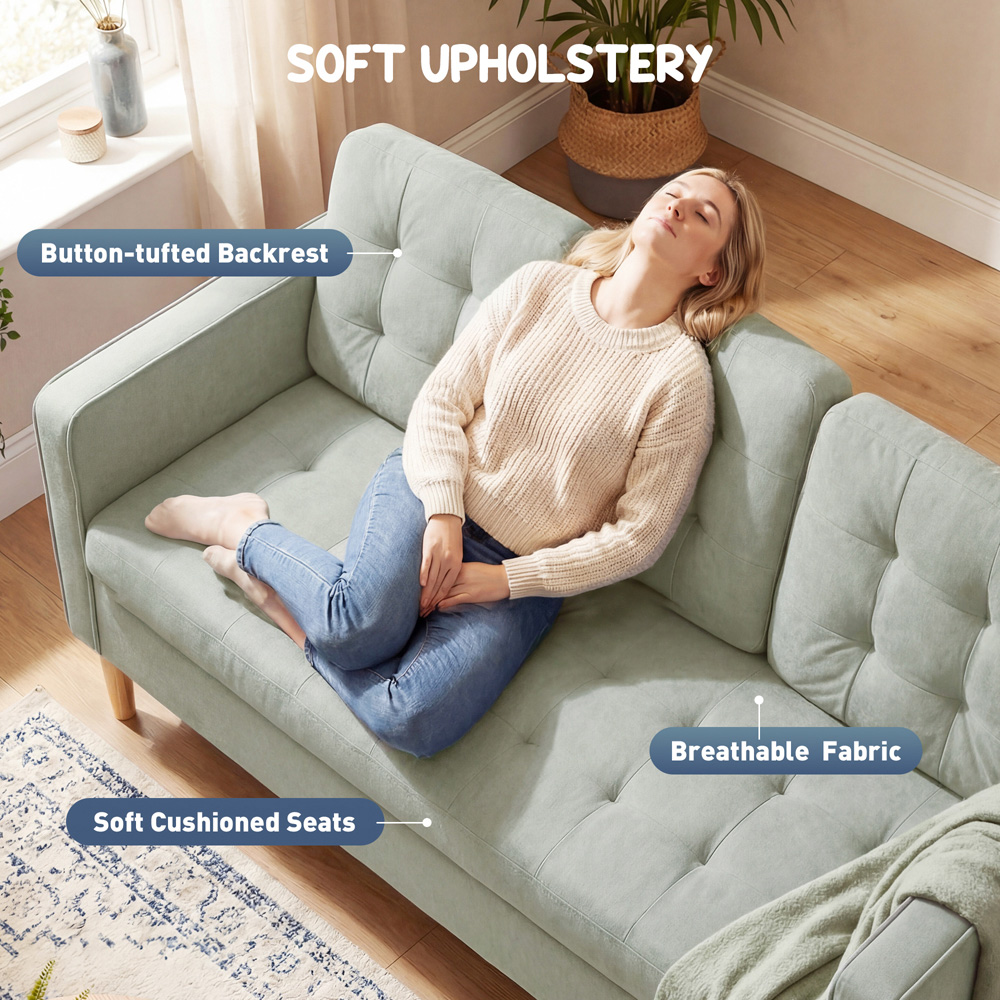 Portland 3 Seater Light Grey Snow Flannel Sofa with Storage Image 8