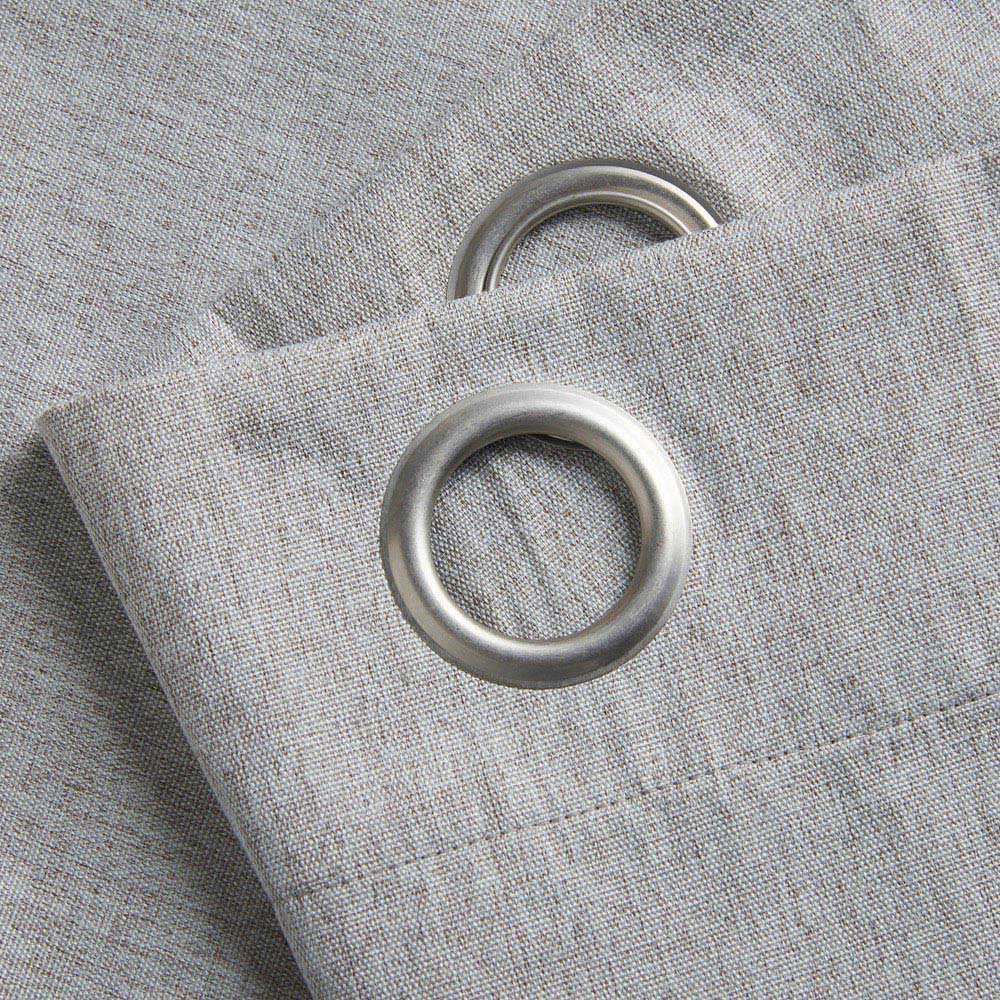 Alan Symonds Slate Linen Look Blackout Ring Top Eyelet Curtains 229 x 137cm Image 2