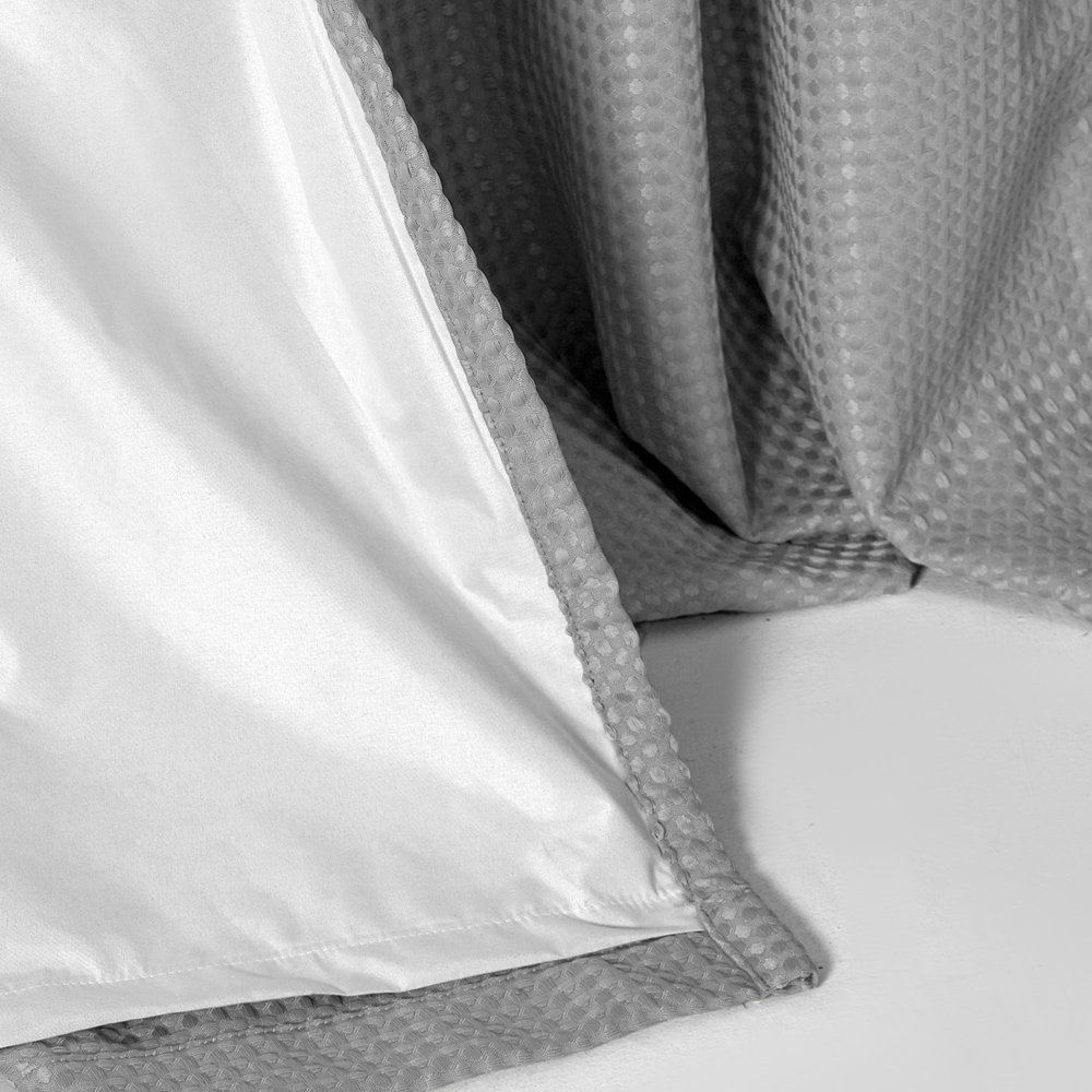 Velosso Waffle Silver Blackout Curtains 183 x 229cm Image 4