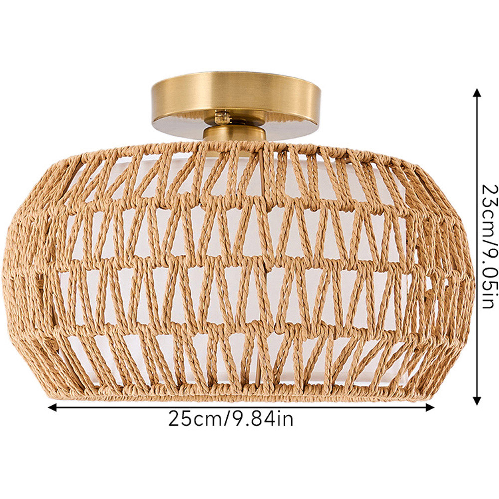 Living and Home Gold and Yellow Hemp Rope E27 Ceiling Light Image 8