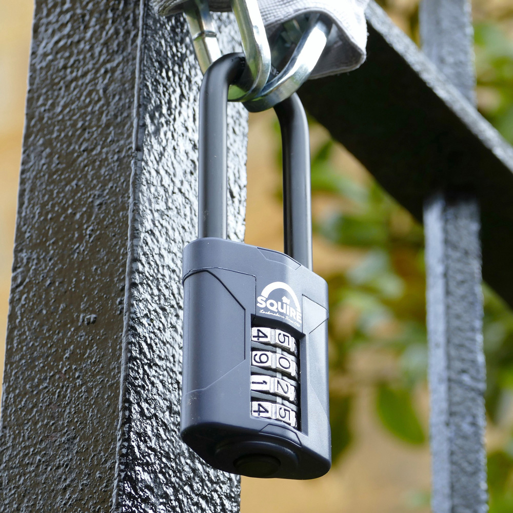 Squire 50mm 4 Wheel Combination Long Shackle Padlock Image 2