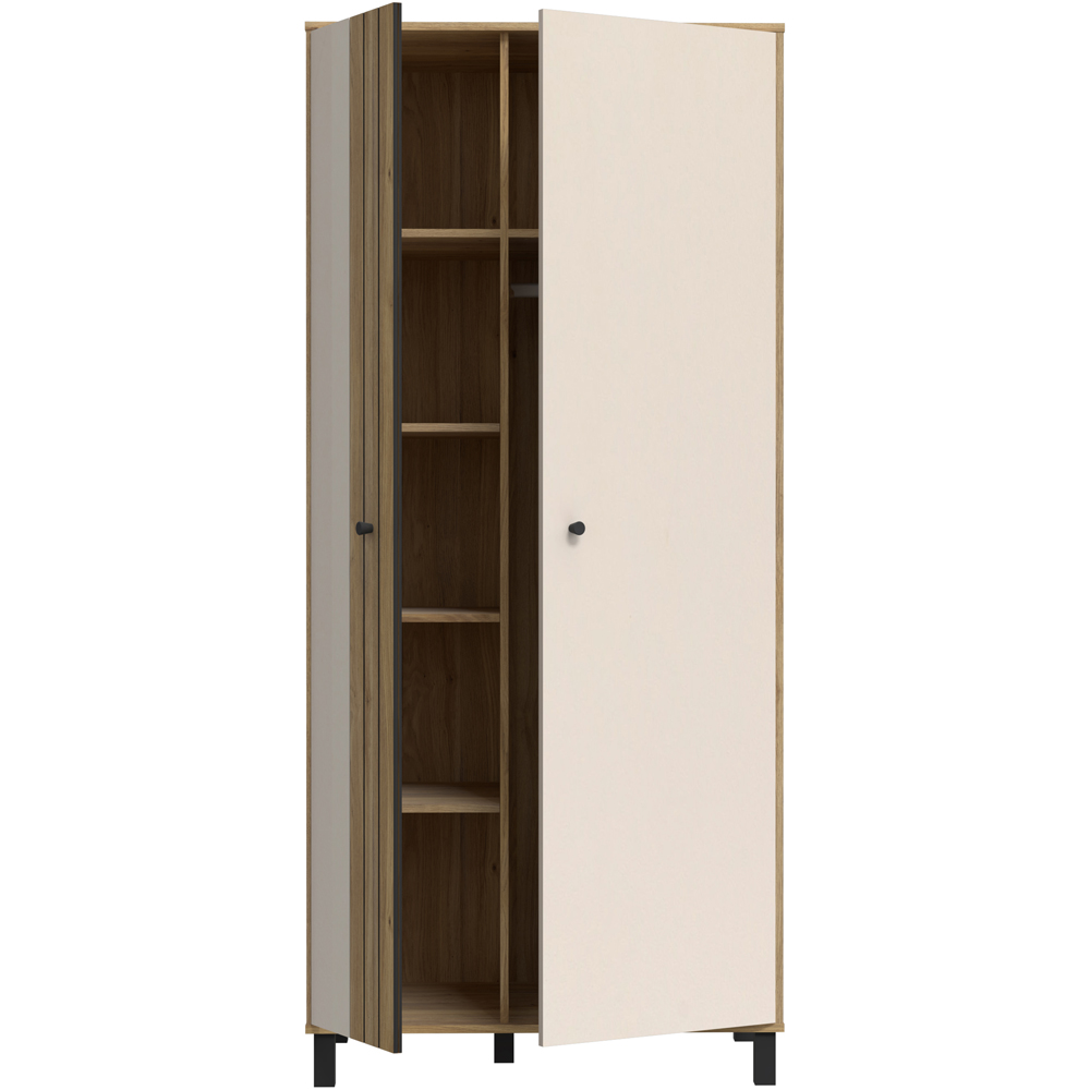 Florence Grafton 2 Door Cream and Oak Wardrobe Image 5