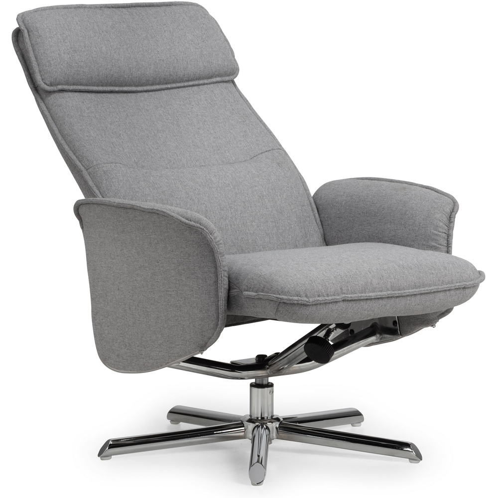 Julian Bowen Aria Grey Linen Swivel Recliner Chair and Stool Image 6