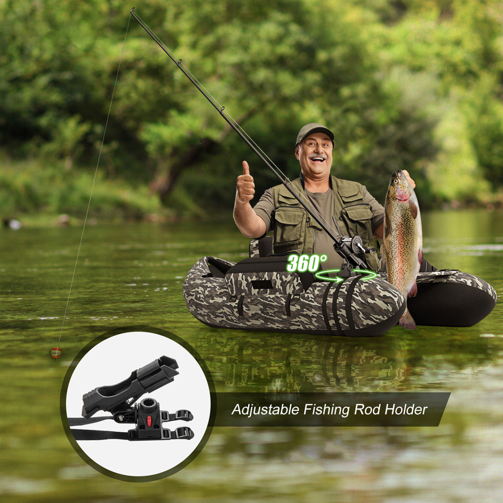 Costway Camouflage Inflatable Fishing Float Tube with Pump Image 7