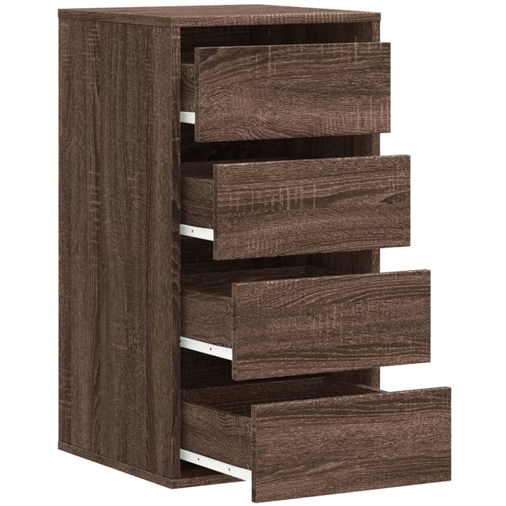 vidaXL 4 Drawer Brown Oak Wooden Chest of Drawers Image 4