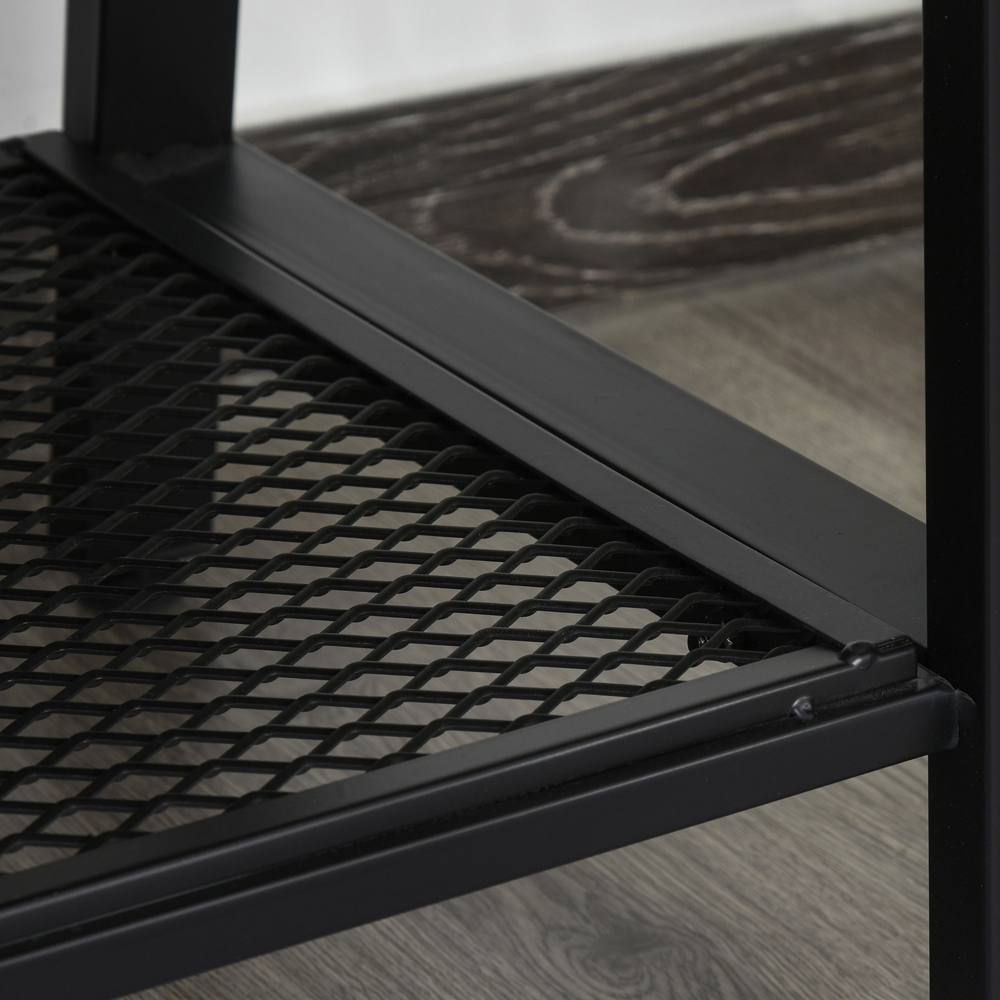 Portland 3 Shelf Black Rubber Wood TV Unit Image 3