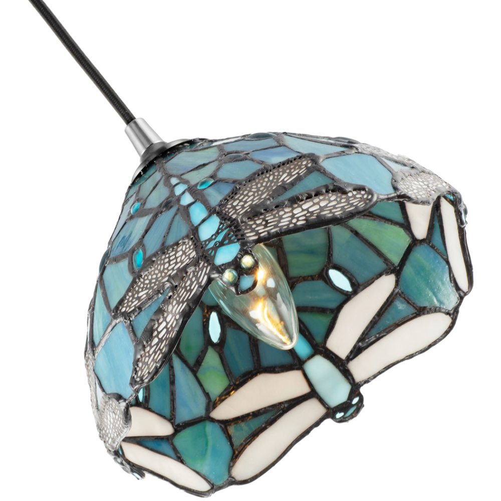Happy Homewares Emerald Stained Glass Dragonfly Tiffany Pendant Lighting Shade Image 4