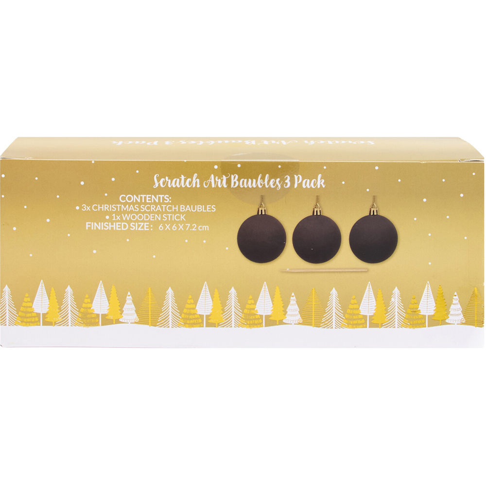 Pack of 3 Scratch Art Baubles Image 2