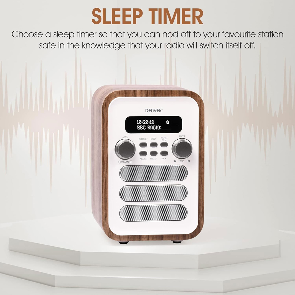 Denver DAB-48 White Bluetooth DAB Radio with Remote Control Image 4