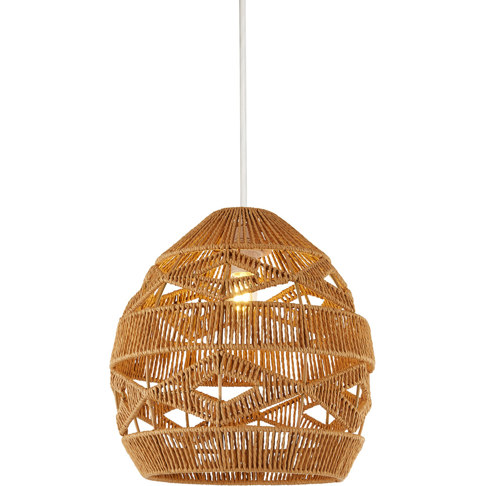 Lighting Collection Laird Rattan Ceiling Lamp Shade Image 3