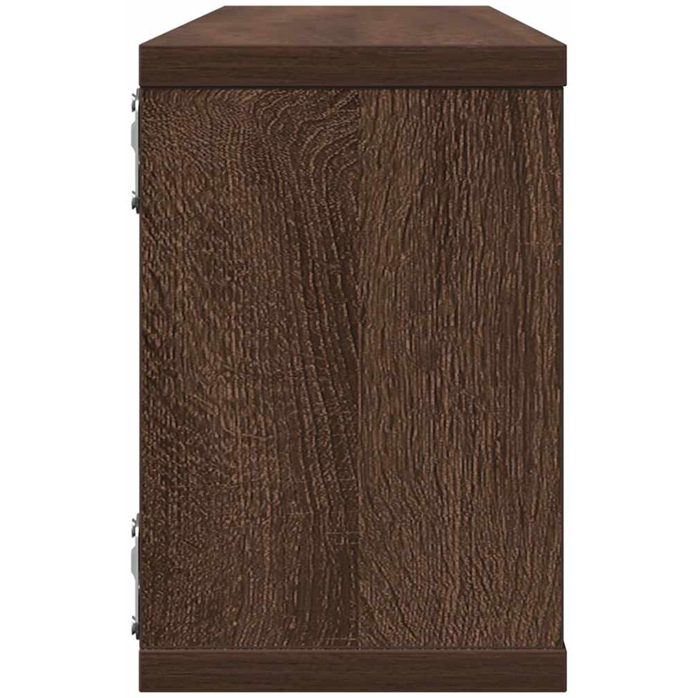 vidaXL Set of 4 Brown Floating Wall Cube Shelf Image 6