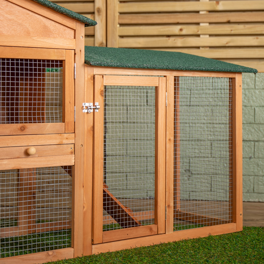 Samuel Alexander Extra Large Wooden Outdoor Animal Hutch with Ramp Image 3