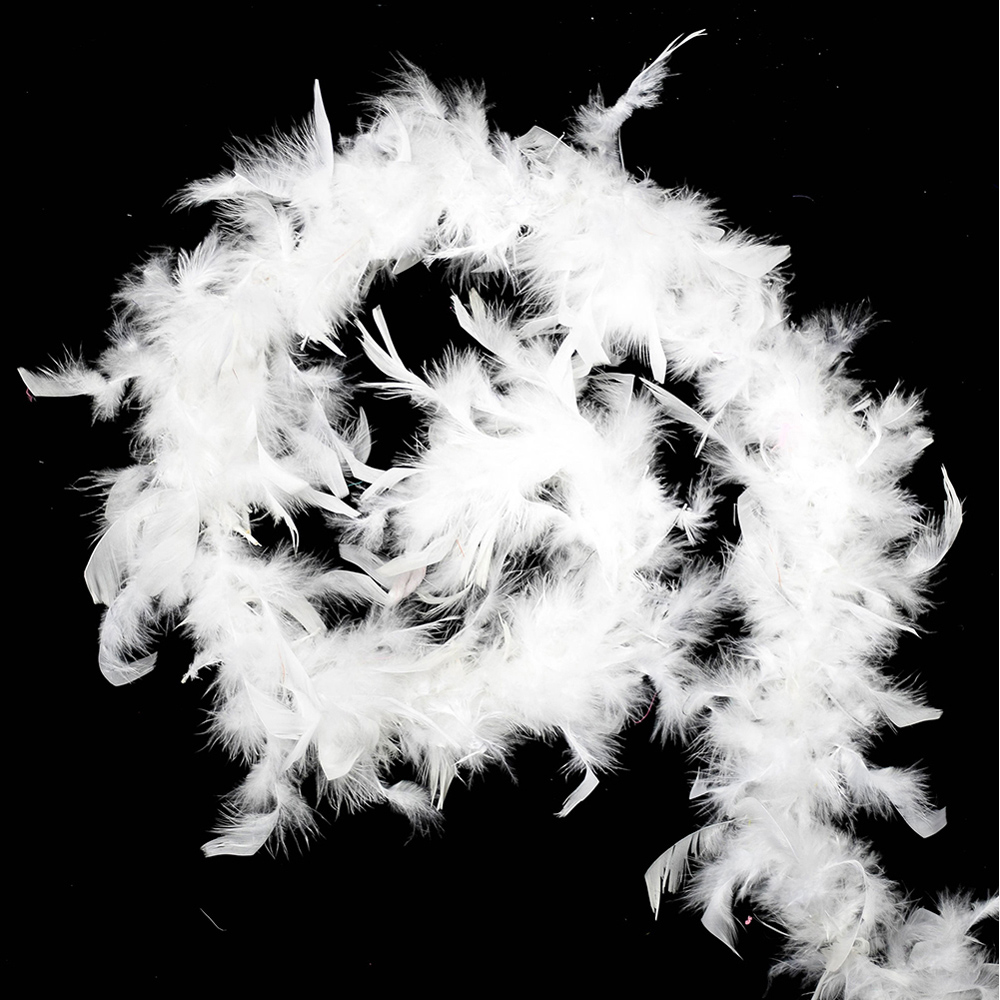 Living and Home White Feather Boa Christmas Garland 200cm Image 3