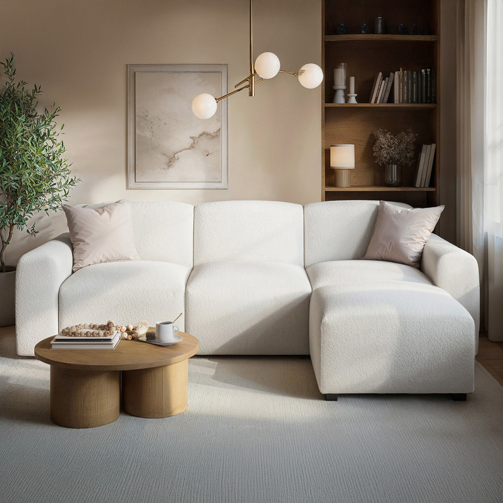 Flair Manon 3 Seater Cream Boucle Corner Sofa Image 6