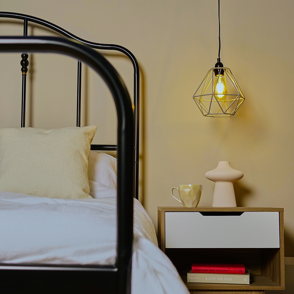 ValueLights Diablo Grey Industrial Wire Frame Pendant Shade Image 8