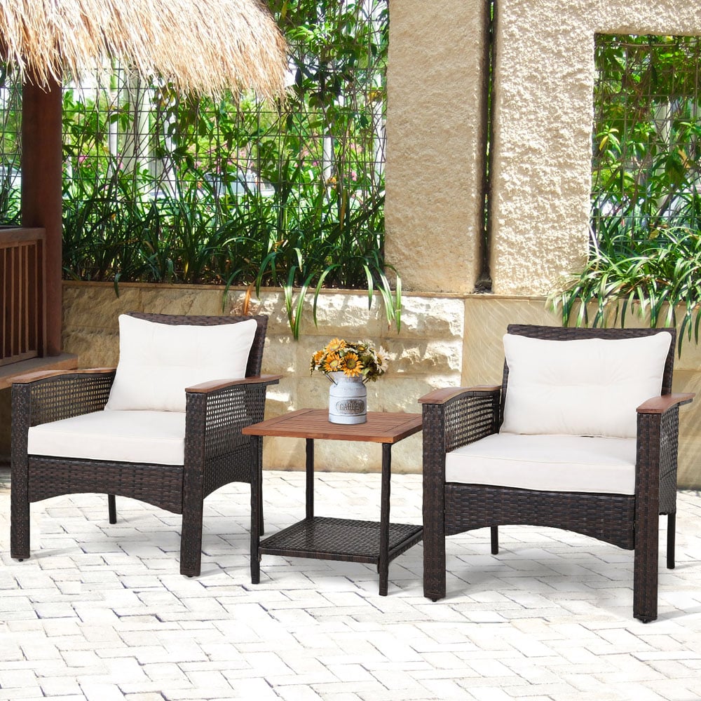 Costway 2 Seater PE Rattan Bistro Set Image 3
