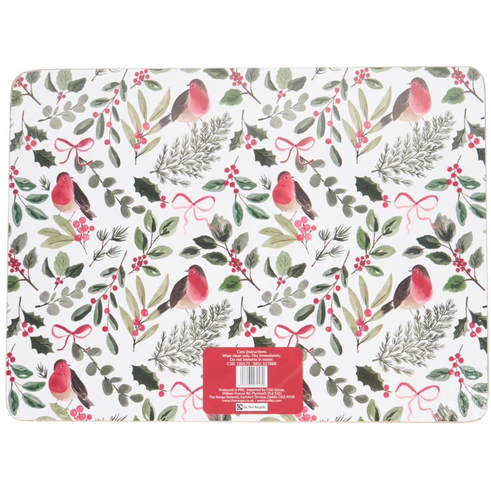Festive Robin Placemat and Coaster Set Image 2