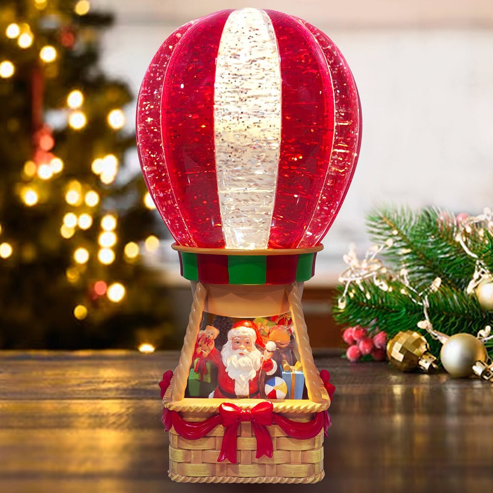 Santa in LED Hot Air Balloon Multicolour Image 1