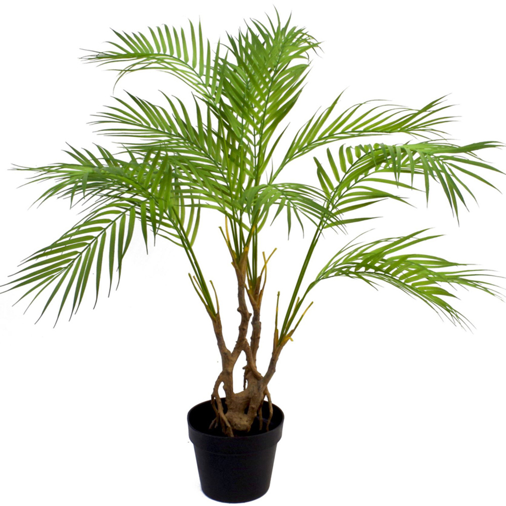 Botanik Areca Palm Artificial Tree in Silver Metal Planter 3ft Image 3