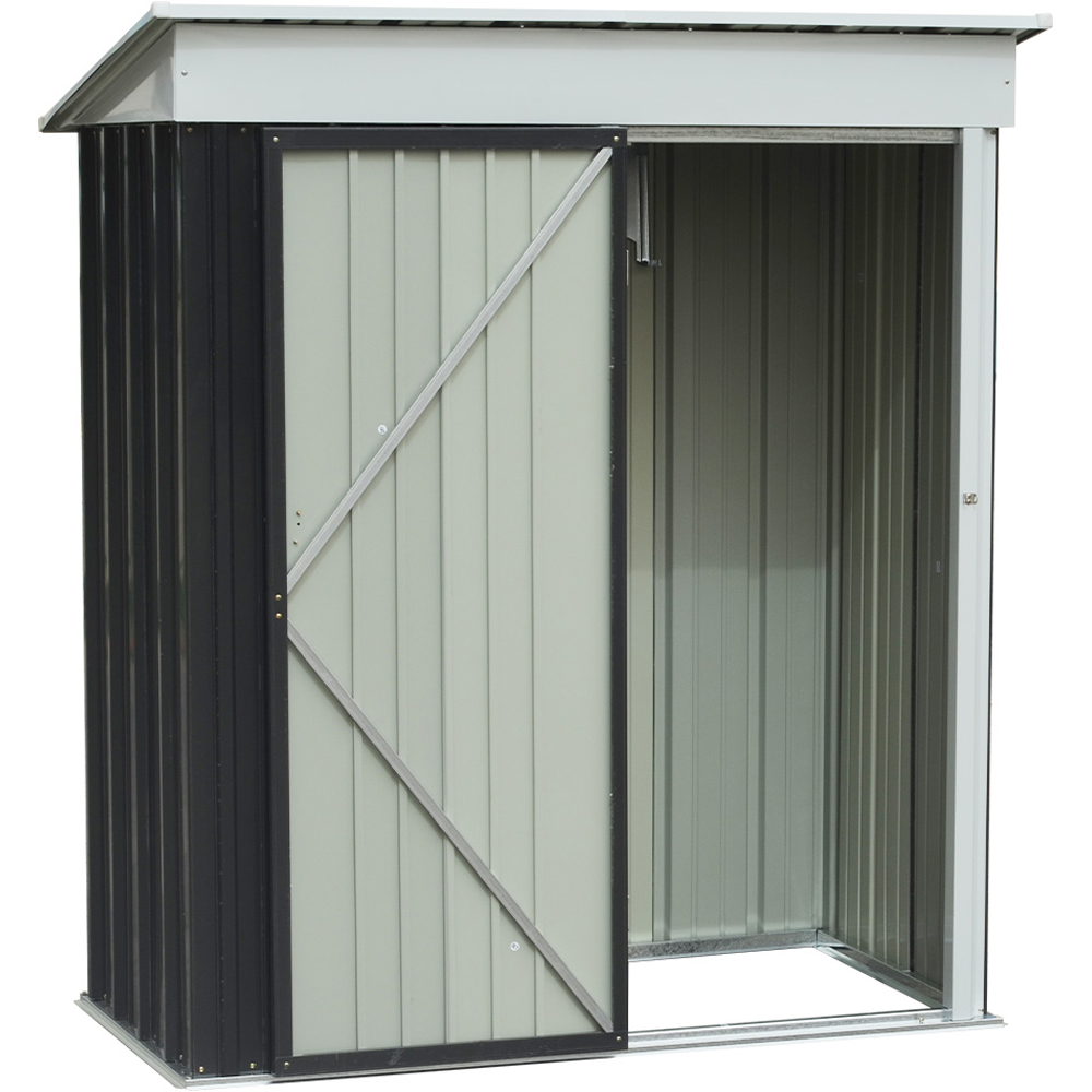 Living and Home 3 x 5ft Zinc Steel Storage Shed with Shelves Image 3
