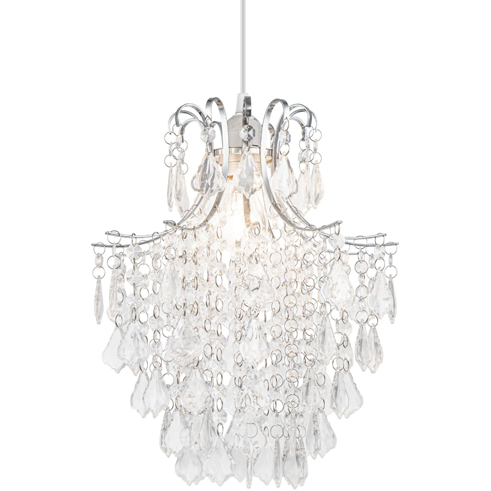 Cosylyte Jasmine Clear Easyfit Classic Beaded Lamp Shade Image 3