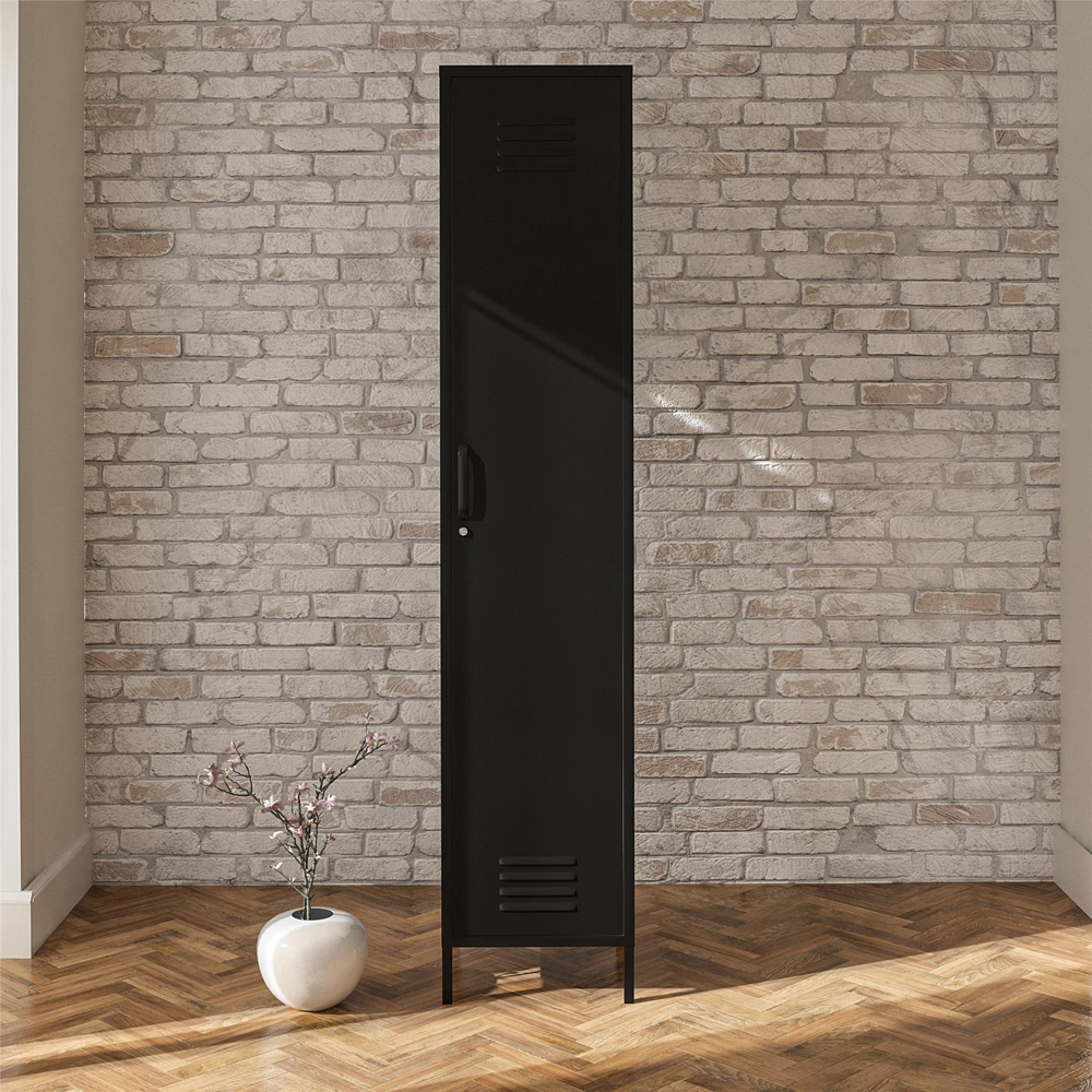 Dorel Mission District Single Door Black Storage Cabinet Image 8