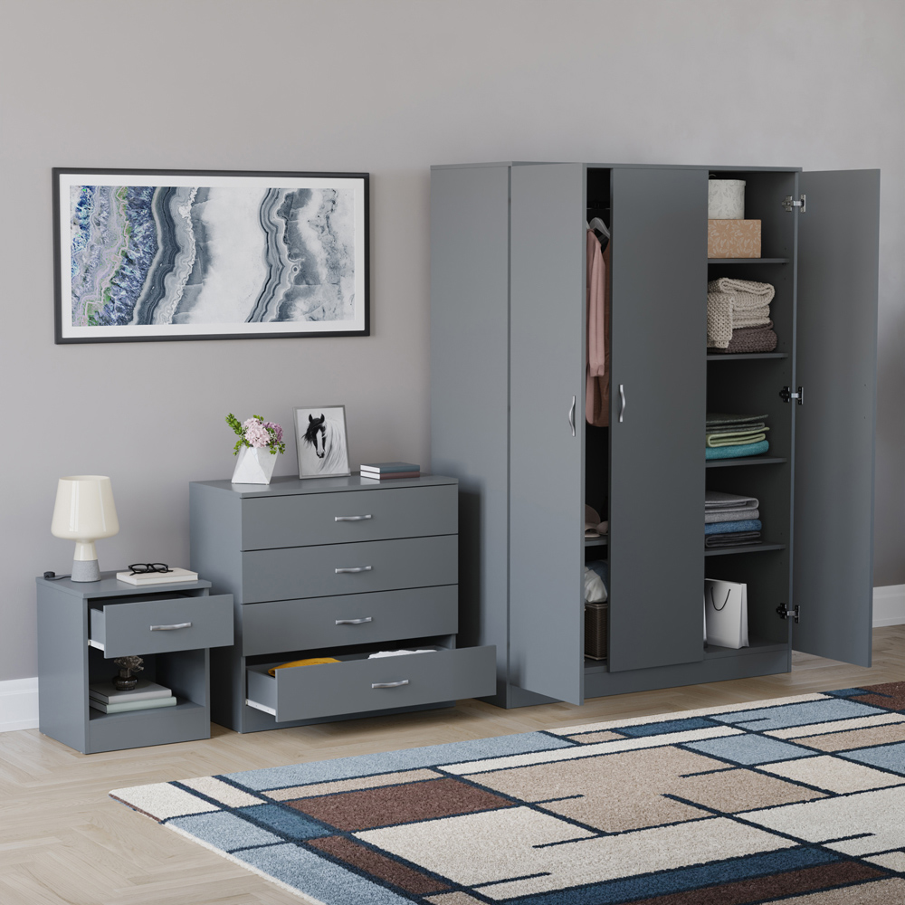VIDA DESIGNS Riano Grey 3 Piece Bedroom Furniture Set Image 4