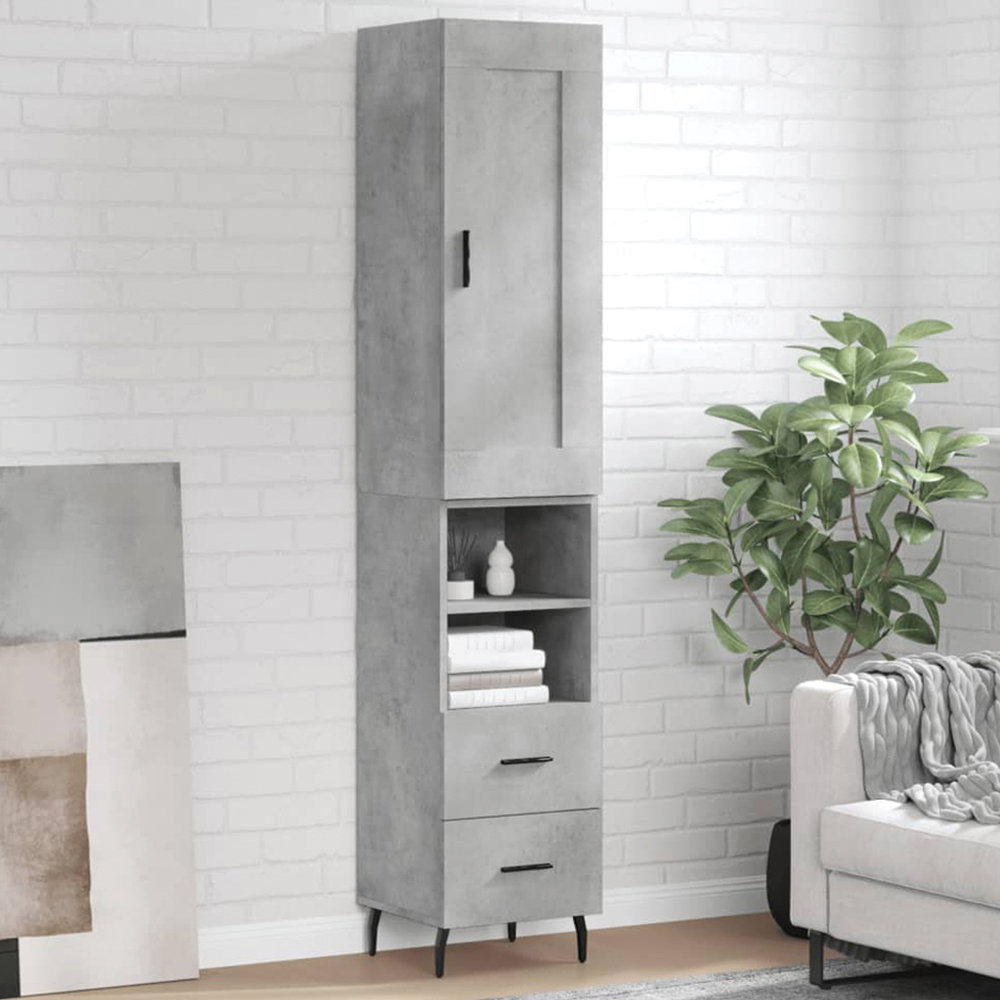 vidaXL 2 Door 3 Shelf Grey Highboard Image