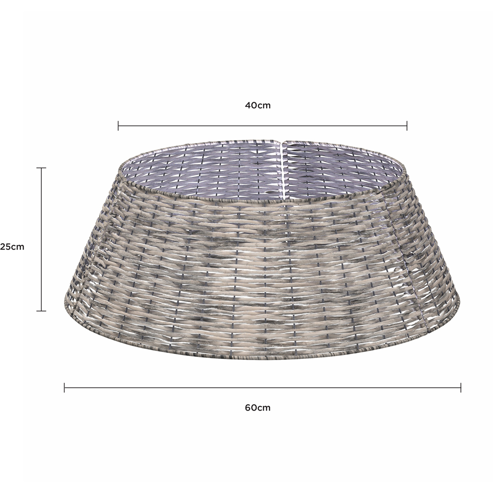 Charles Bentley Grey Wicker Medium Christmas Tree Skirt 25cm Image 7