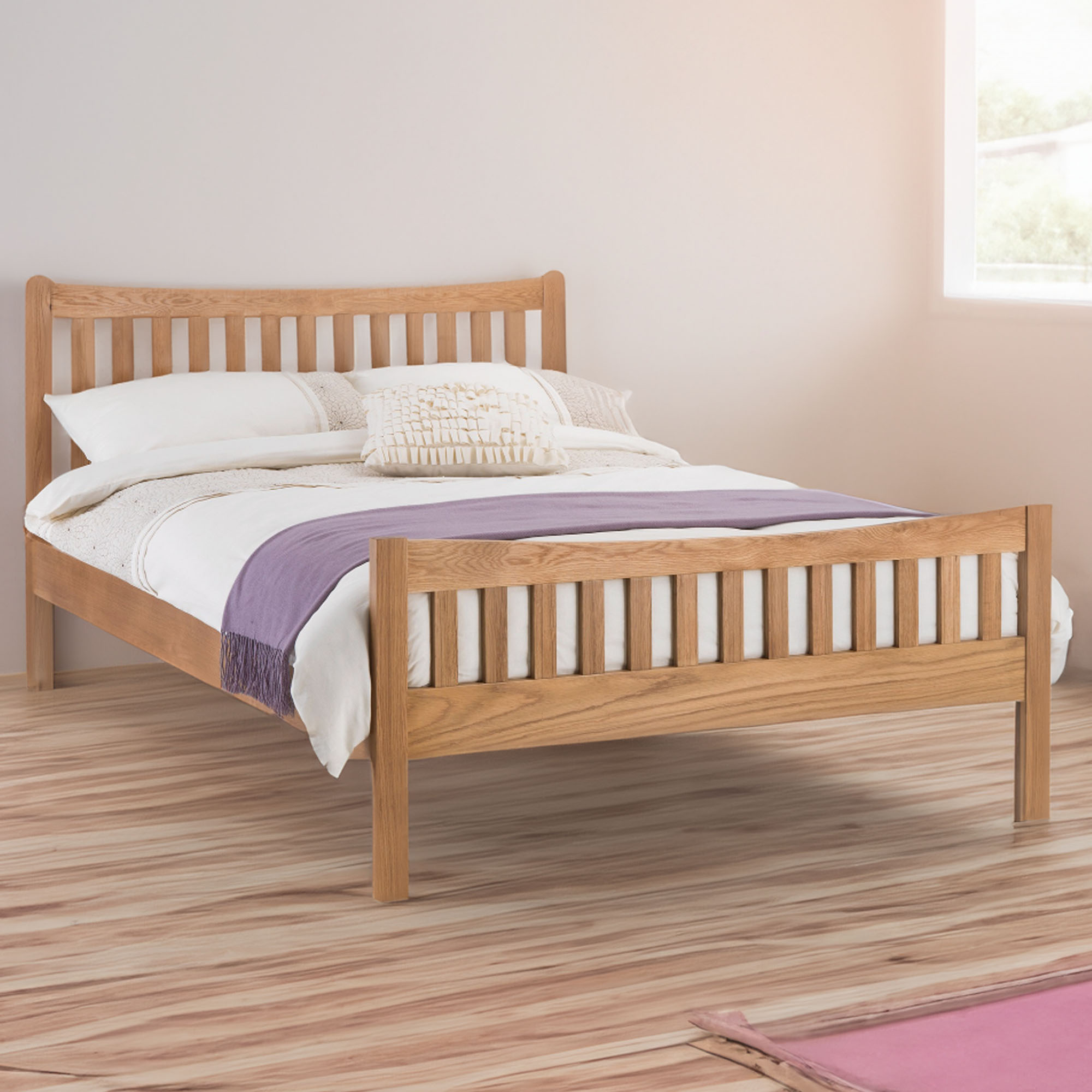 Julian Bowen Bergamo King Size White Oak Bed Image 1