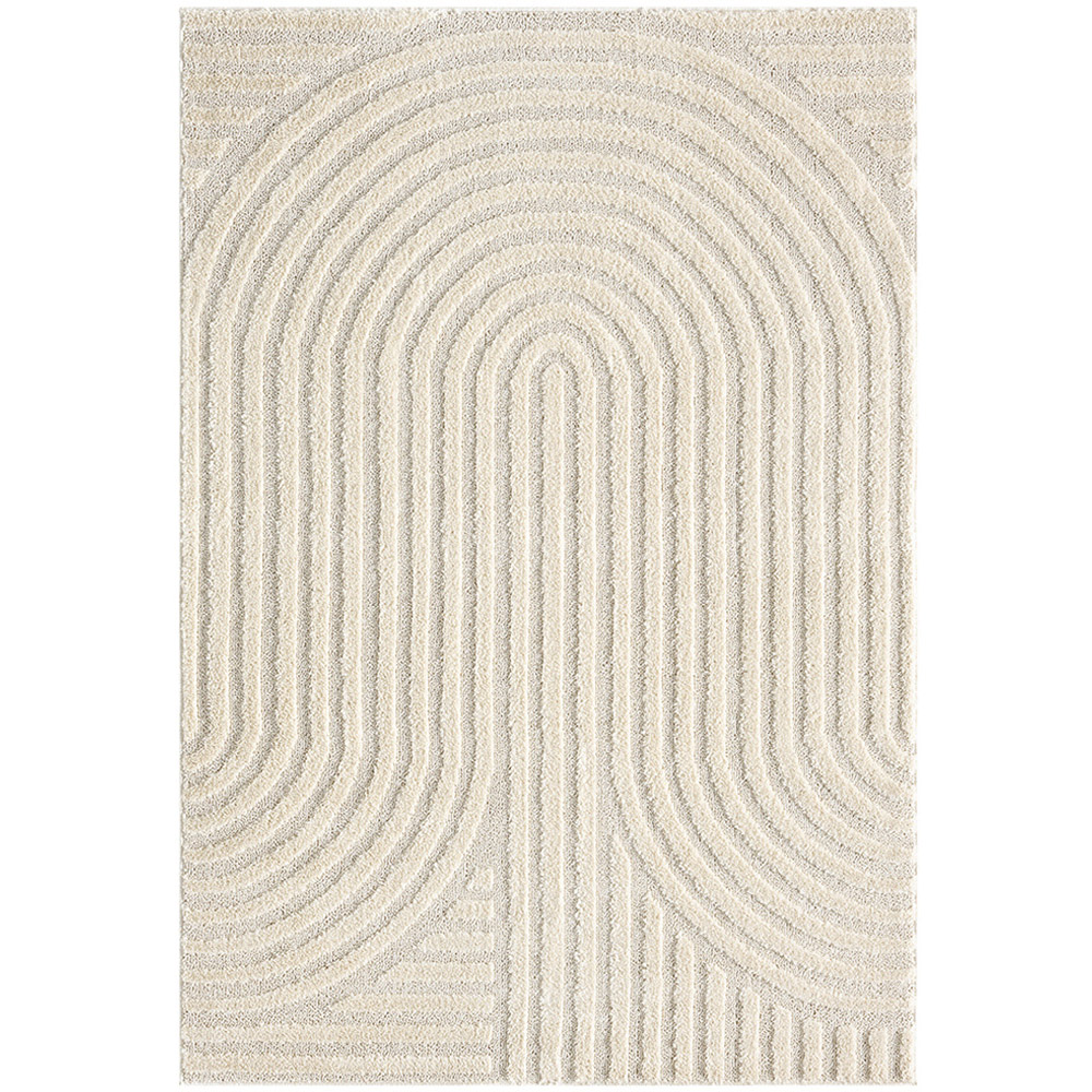 Desire Rugs Isabella Cream Embossed Mazia Arch Lines Rug 60 x 220cm Image 6