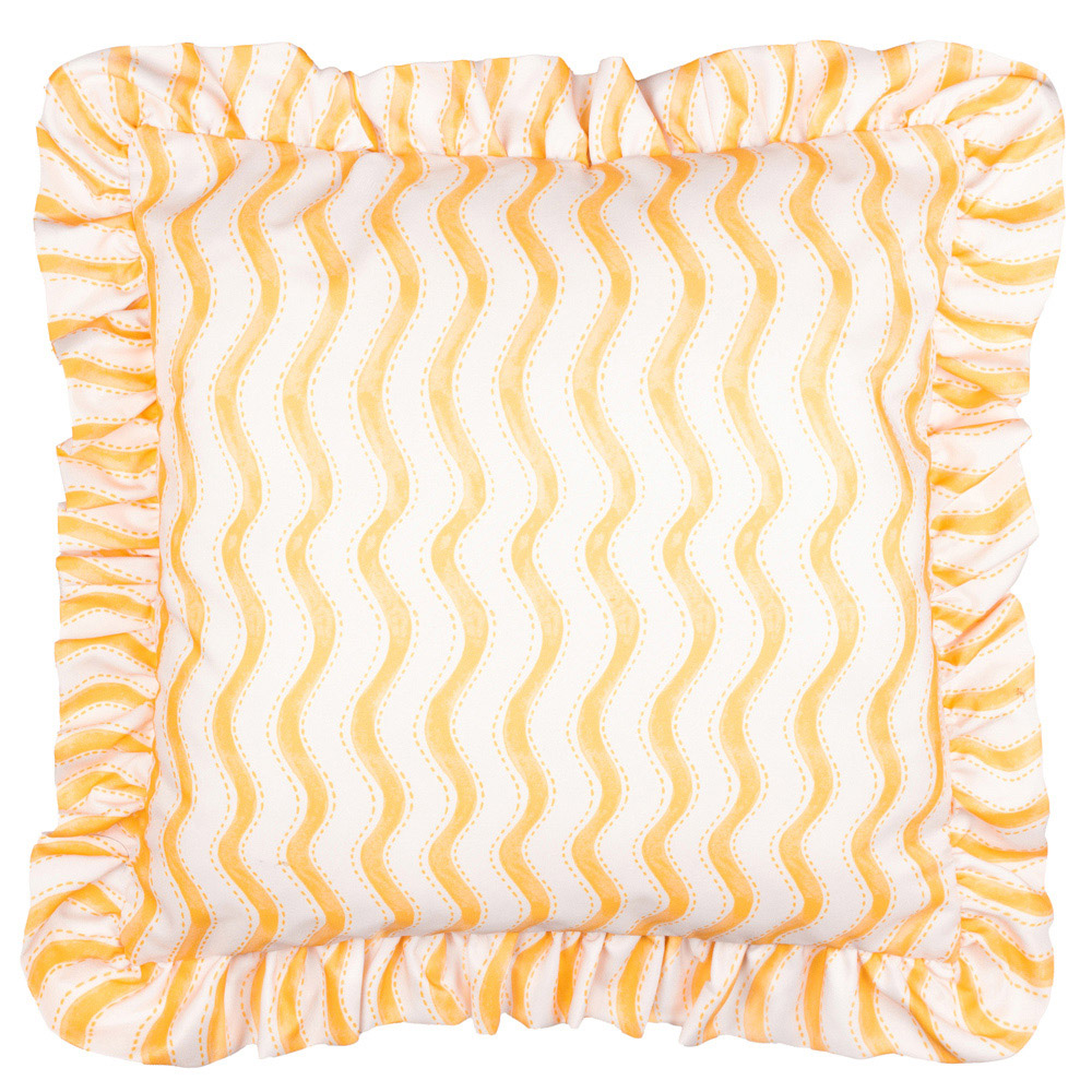 Furn Summer Solstice Yellow Wiggly Stripe Reversible Cushion 50 x 50cm Image 3