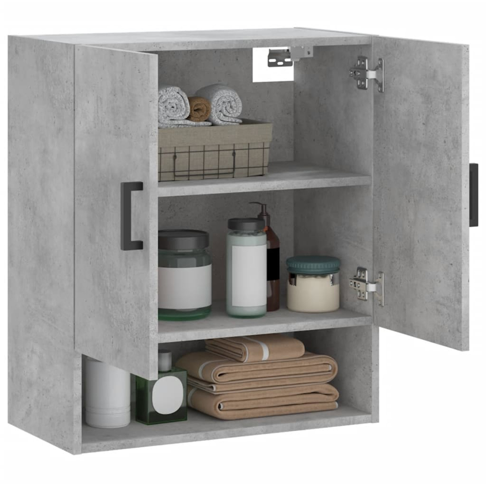 vidaXL 2 Door Single Shelf Concrete Grey Wall Cabinet Image 4