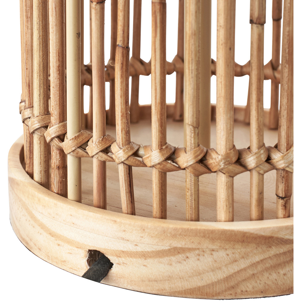 Pacific Lifestyle Sorbus White Jute Shade Natural Coconut Fiber Ribbed Tall Table Lamp Image 3