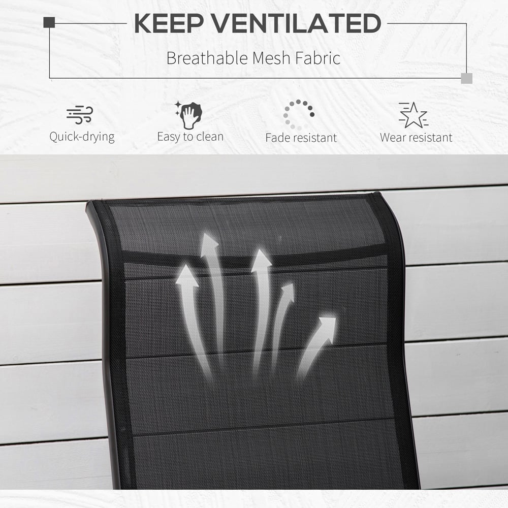 Outsunny Black Metal Outdoor Gliding Rocking Chair Image 6