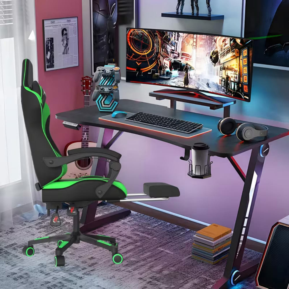 Alivio Green Ergonomic Massage Gaming Chair Image 6