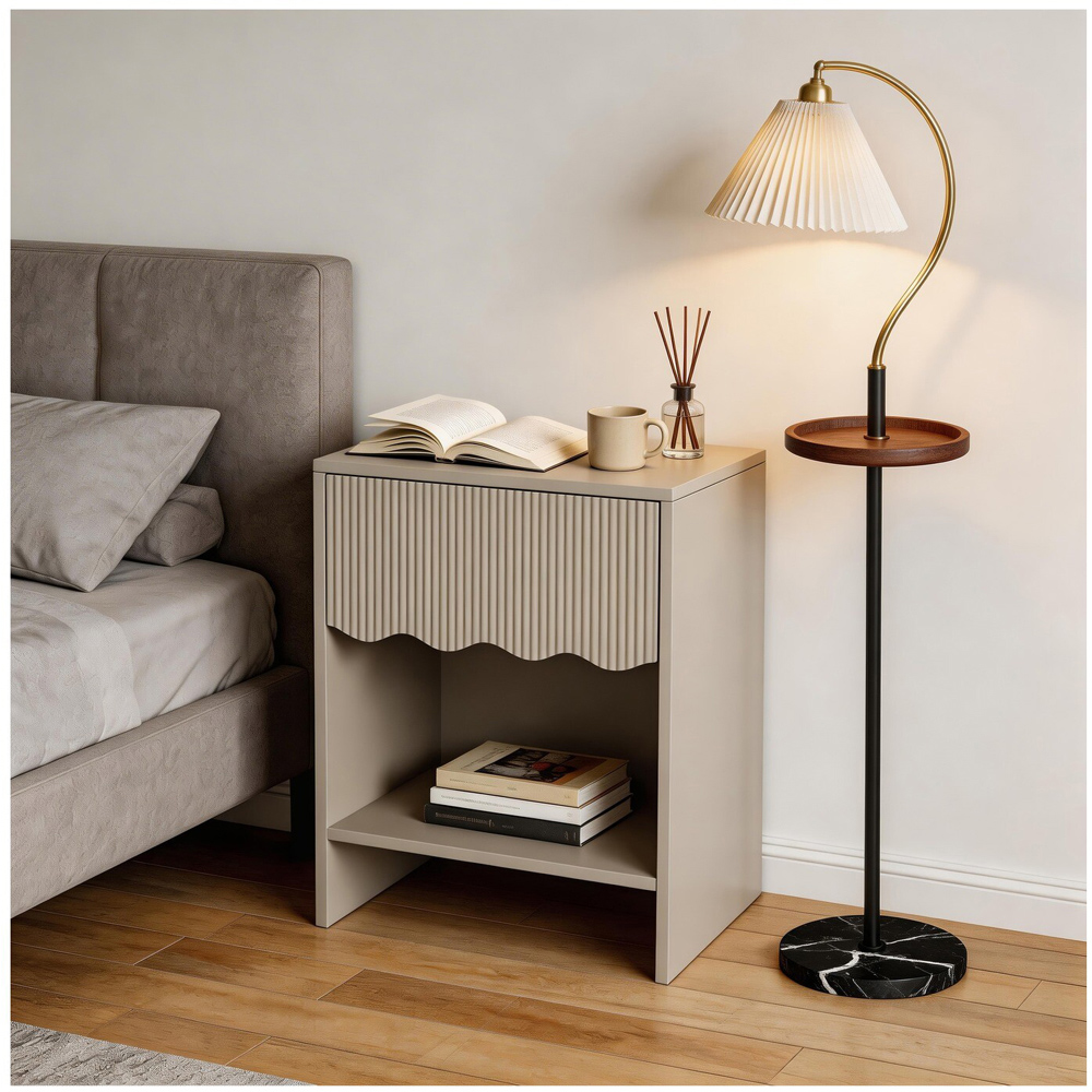 Scalloped Edge Side Table Grey Image 5
