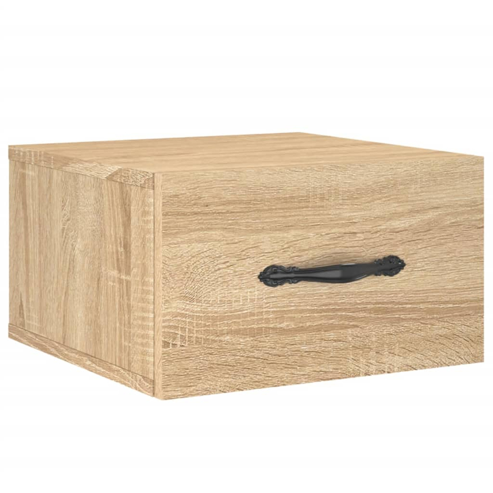 vidaXL Singe Drawer Sonoma Oak Wall Mounted Bedside Table Image 2