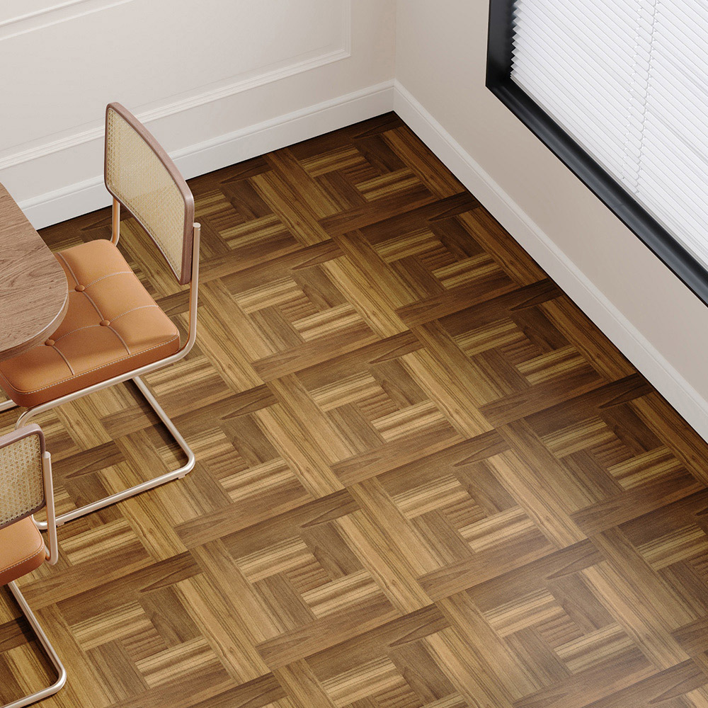 Living and Home Parquet Dark Wood Self-Adhesive PVC Flooring Tile 10 Pack Image 7