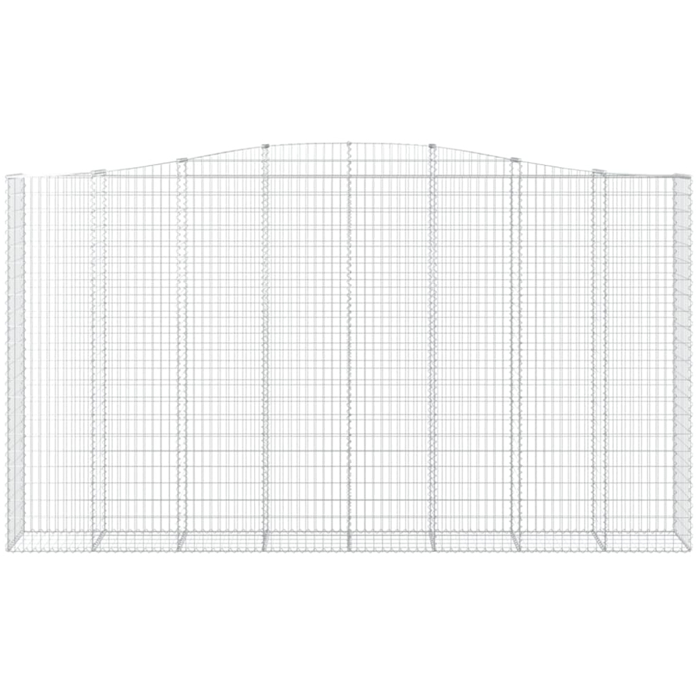 vidaXL Silver Galvanised Iron Arched Gabion Basket 400 x 50 x 220/240cm 2 Pack Image 3