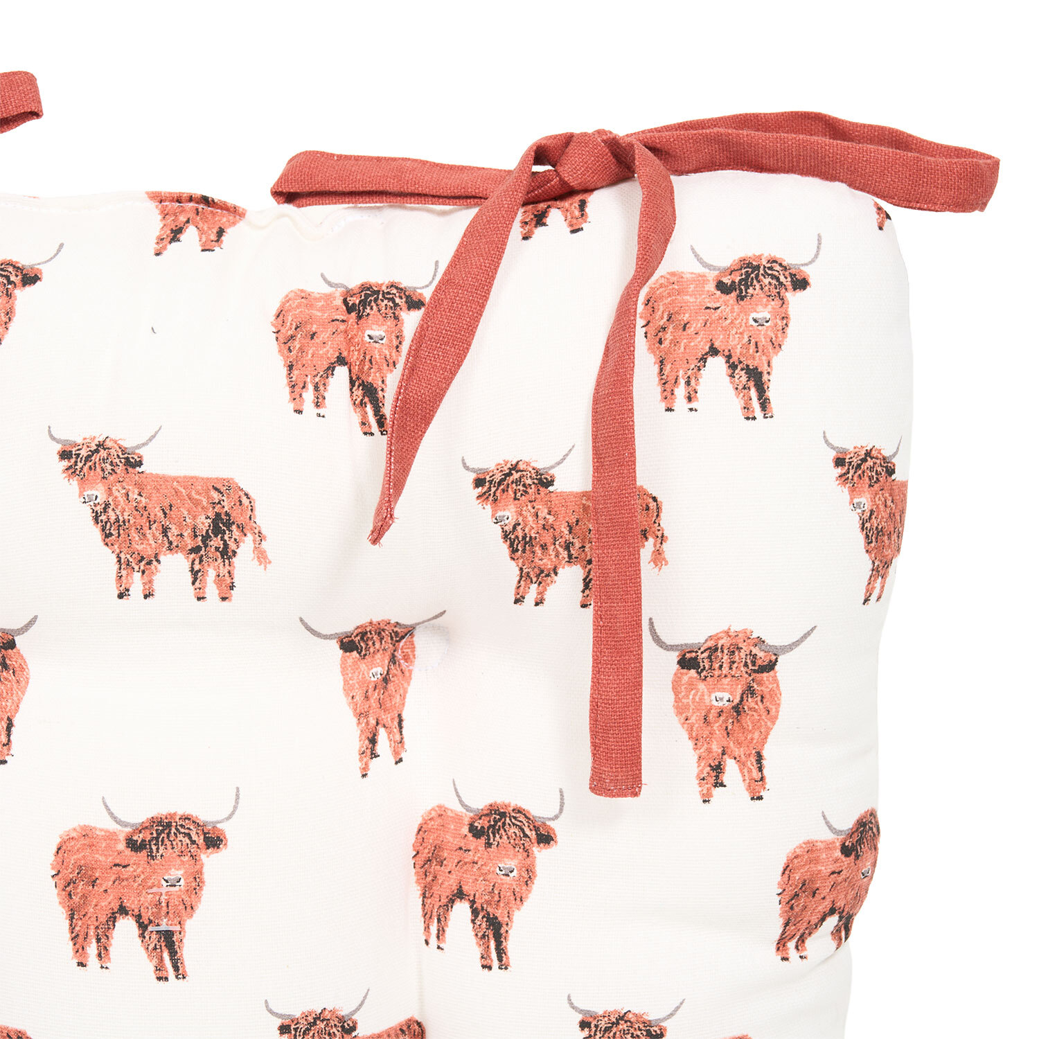 Highland Cow Seat Pad White Image 4