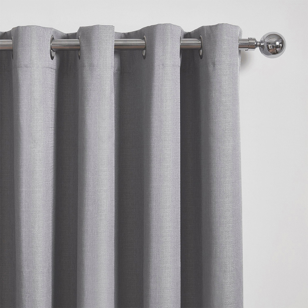 Divante Hoxton Silver Blackout Eyelet Curtains 229cm Image 3