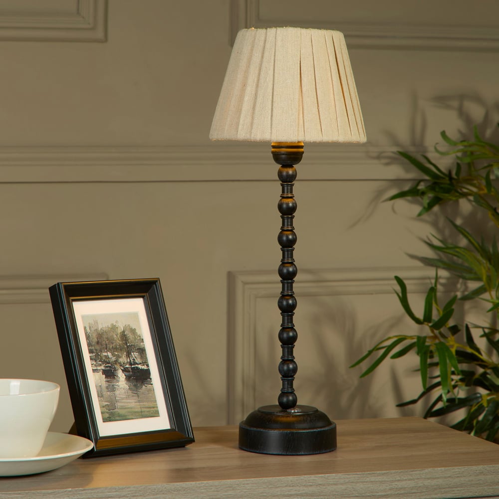 Lighting Collection Black Rechargeable LED Table Lamp Image 2