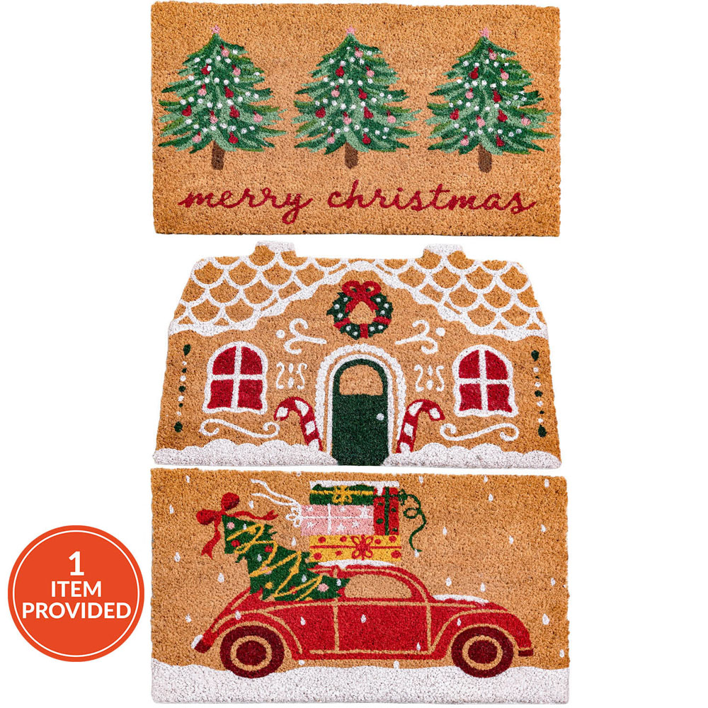 Christmas Print Coir Doormat Image 1