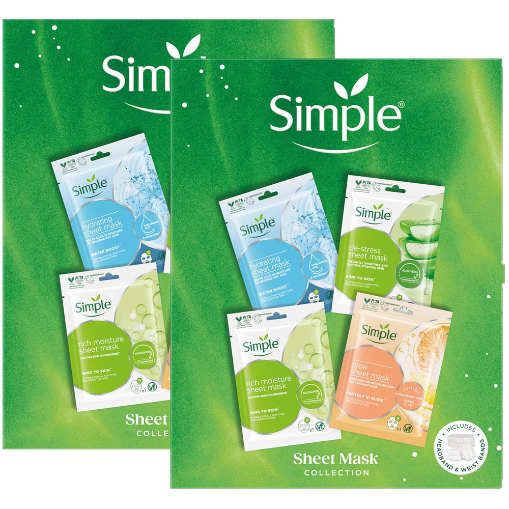 Simple Hydrating and Nourishing Facial Sheet Mask Gift Set 2 Pack Image 1