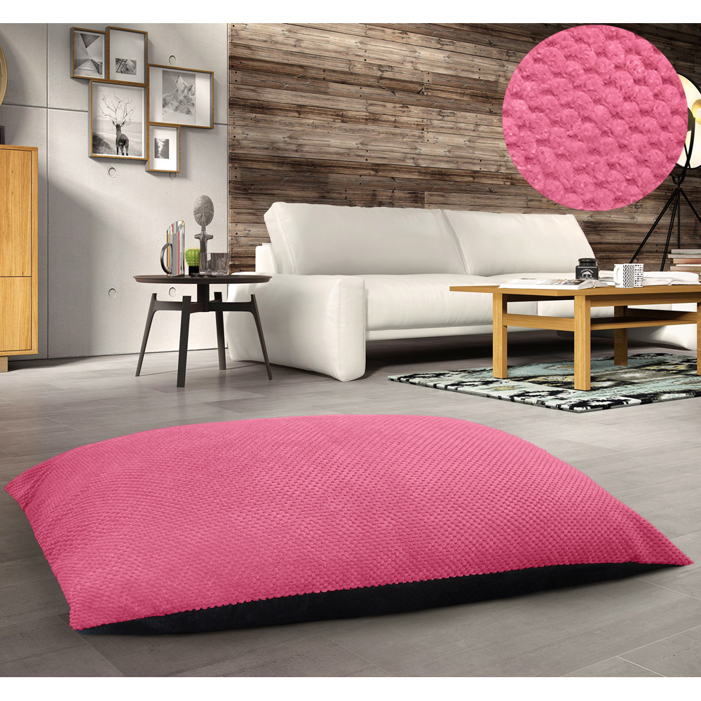 Petwinks Fuschia Pink Honeycomb Pattern Plush Soft Non-Slip Floor Cushion 78 x 120cm Image 3