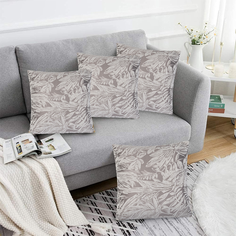 Alan Symonds Silver Chenille Botanic Cushion with Polyester Filled Pad 45 x 45cm 4 Pack Image 2
