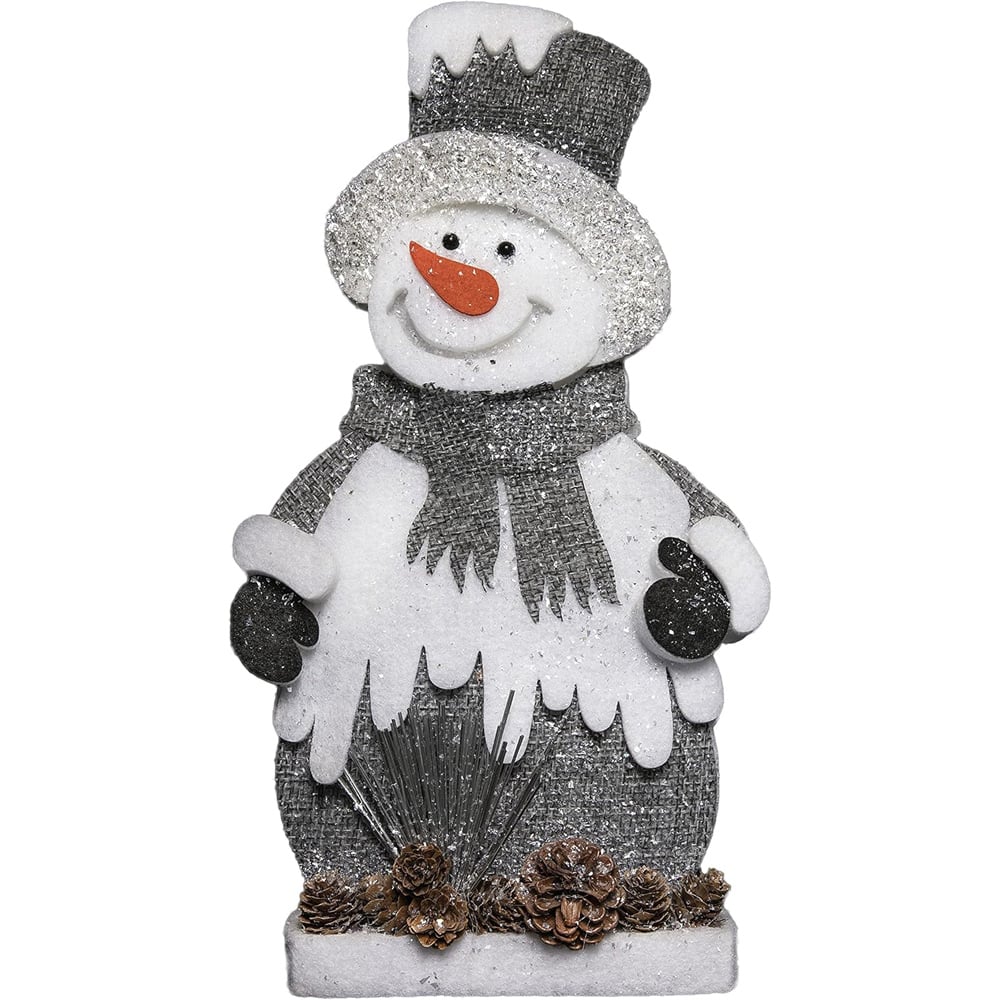 Shatchi Grey Snowman Glitter Foam Figurine Christmas Decoration 52cm Image 1