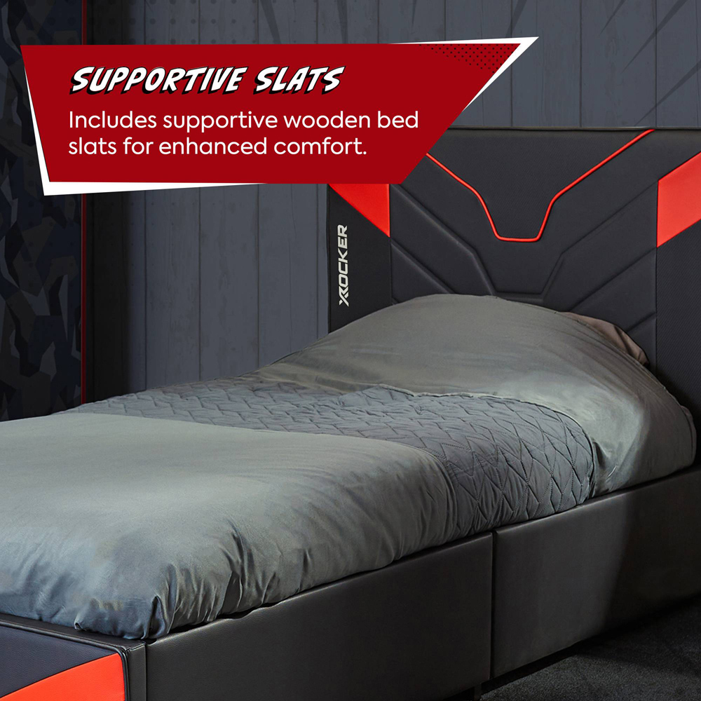 X Rocker Cerberus MKII Single Carbon Red Ottoman Gaming Bed Image 3